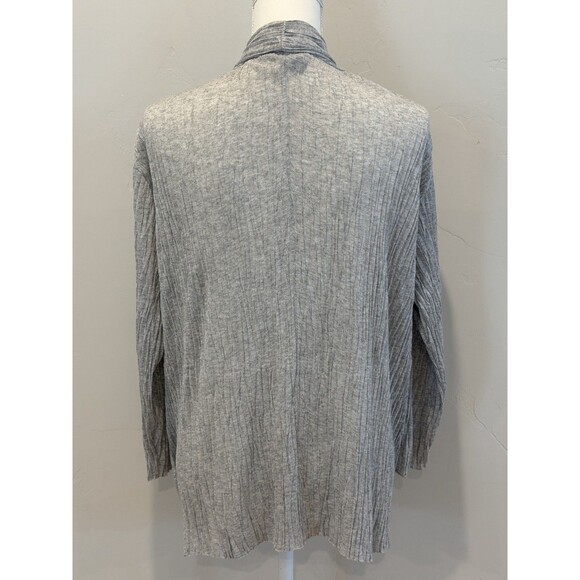 Eileen Fisher Lightweight Pleated Open Front Cardigan Women’s Size XL Gray - Picture 4 of 11